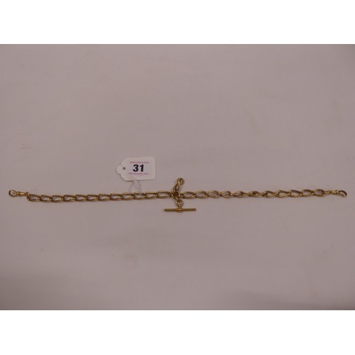 31 - 18ct gold Albert watch chain- 16