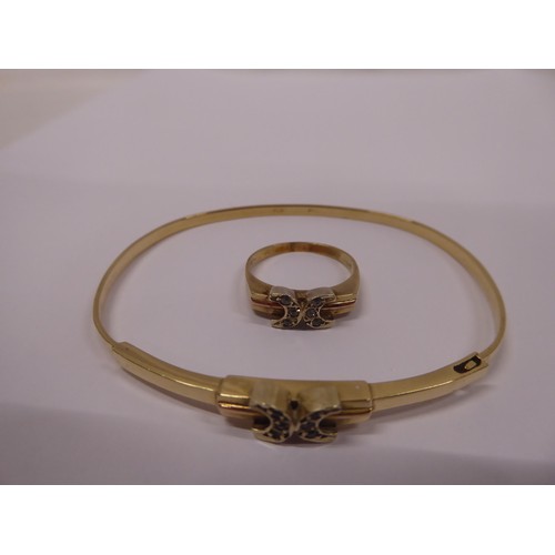 36 - 18ct gold bracelet and matching ring set (9.3g)