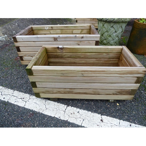 17 - 'Somerby' rectangular wooden planter - 600mm x 300mm x 250mm and 'Somerby' rectangular wooden plante... 