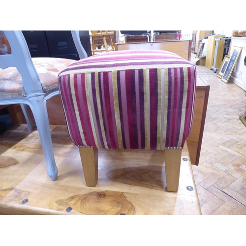 Designers Guild? Striped chenille foot stool