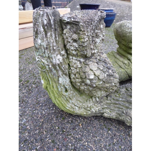8 - Concrete boot and owl planters (2)