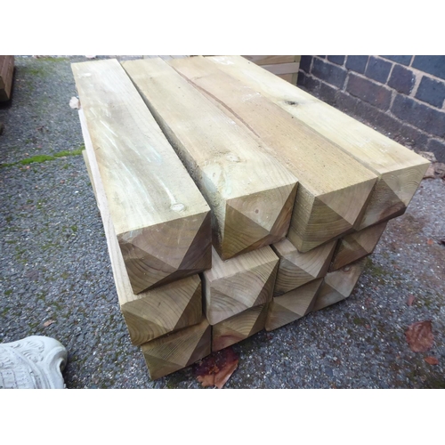 23 - Short wooden garden posts 600mm x 100mm x 100mm (12)