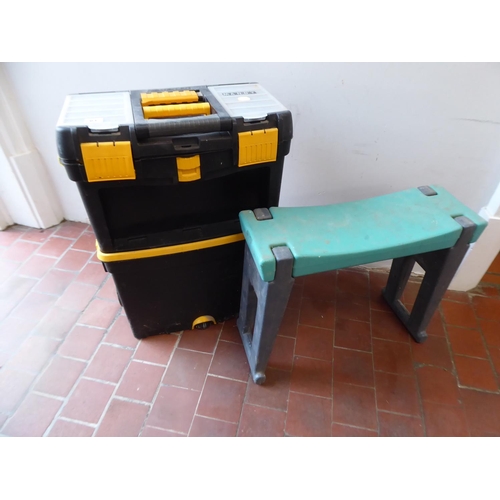 61 - Garden kneeler and trolley toolbox