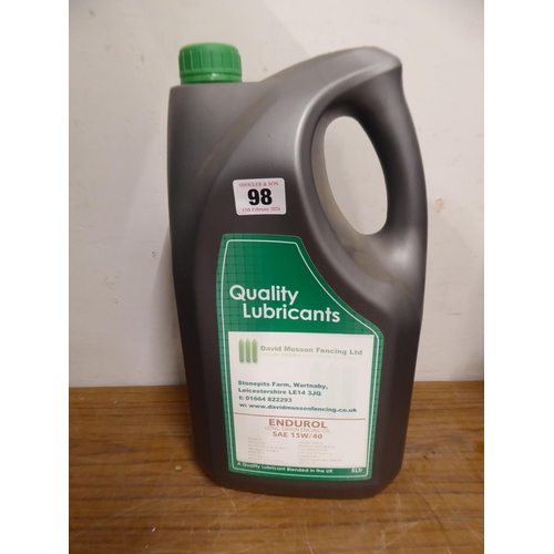 5 litre bottle of Qualube lawnmower oil SAE 15W/40