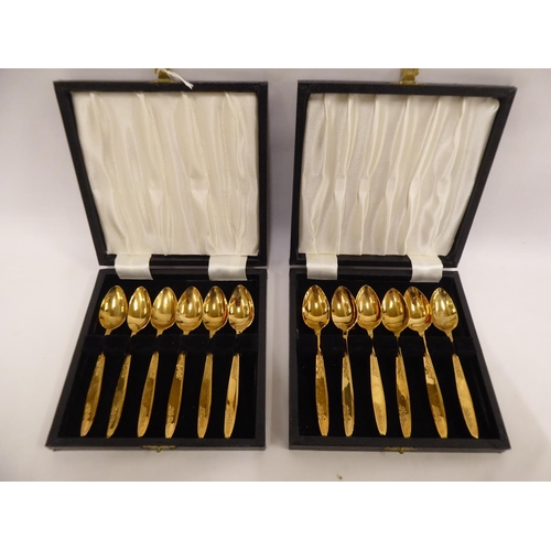 Cased Gold Finish Queen's Golden Jubilee Spoons, Gold Plated Teaspoons 