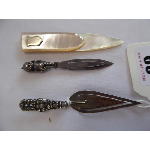 Silver bookmarks - Baby - Birmingham 1926 and trowel - Birmingham 1898 ...