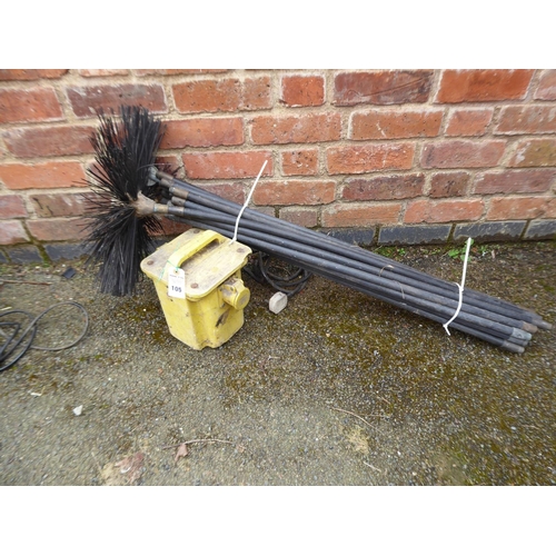 105 - 110v transformer, chimney sweep brush (2)