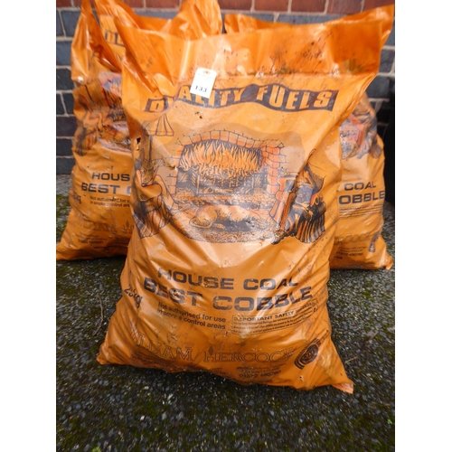 133 - 5 x 25kg bags of house coal