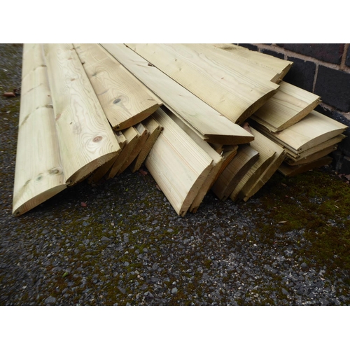 32 - Treated log lap fencing boards - 1800 x 125 x 25mm (20) and 1200 x 125 x 25mm (7)