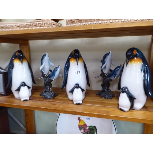 Penguin and dolphin figures (5)