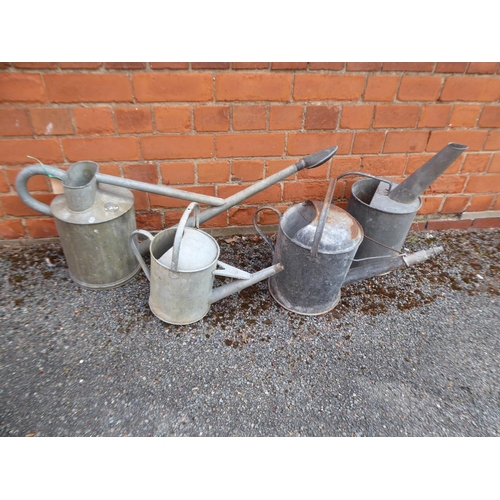 33 - Vintage Galvanised watering cans (4)