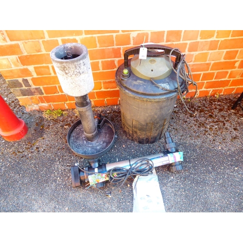 45 - Pond equipment - 1500 litre filter, 55w uv steriliser with spare bulb and pond skimmer