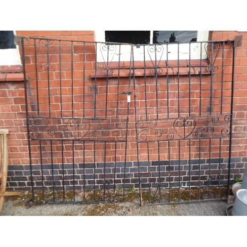 Pair of tall wrought iron driveway gates  (approx 45" wide x 72" high each)