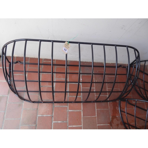 17 - Plastic coated garden wall trough planters (3)