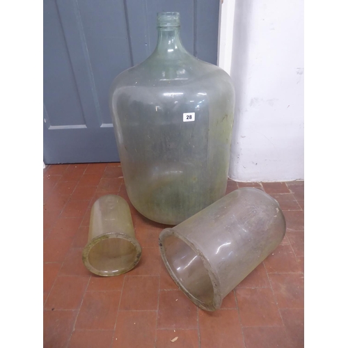 28 - Vintage glass bell jar cloches and large carboy bottle (3)