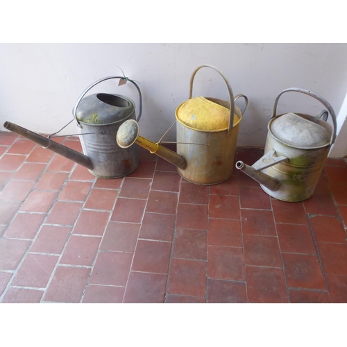 30 - Vintage galvanised watering cans (3)