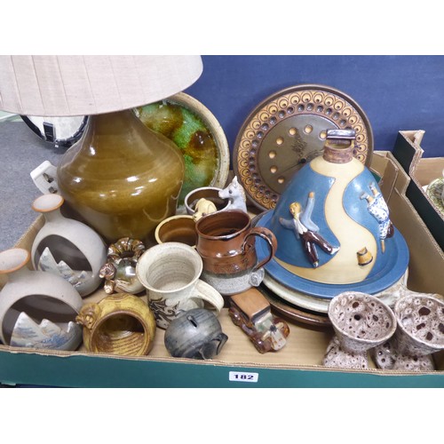 Studio pottery - Jack & Jill cheese dome, plates, lamp, clock, mugs etc.