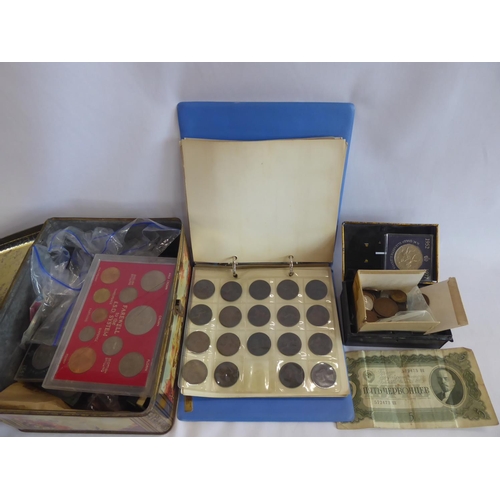 116 - Collection of mainly British pre decimal coinage, Churchill crowns, American half dollar etc.