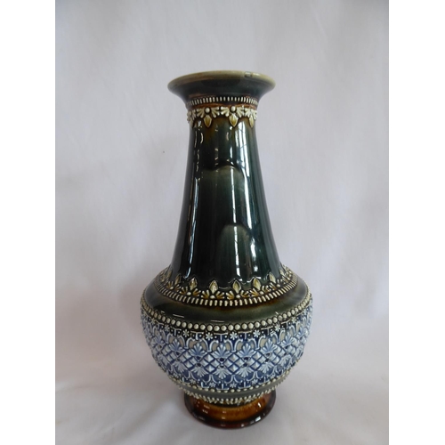 138 - Pair Doulton Lambeth vases (10 1/2