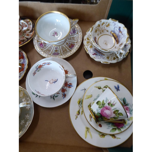 146 - 19thC cabinet cups and saucers - Dresden, Royal Worcester etc.