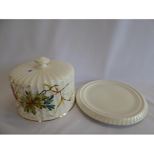 15 - 19thC continental glazed cheese plate and cover