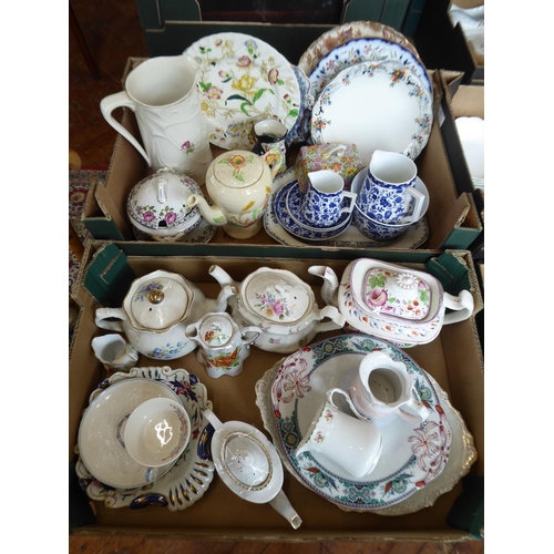 167 - 19th/20thC plates, teapots, jugs etc. (2 boxes)