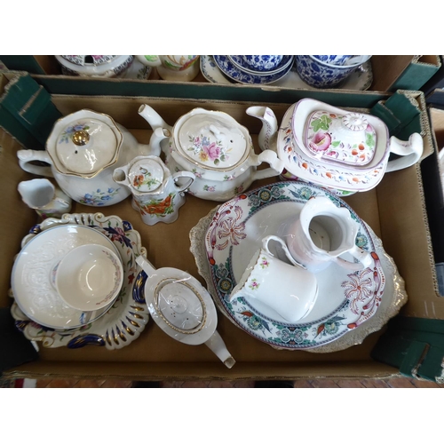 167 - 19th/20thC plates, teapots, jugs etc. (2 boxes)