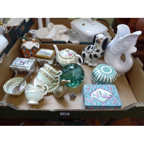168 - Paragon cabaret tea set, Chelsea trinket box, cottage money box, dump paperweight, glug jug etc. all... 