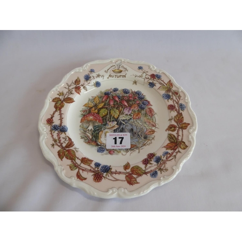 17 - Set of Royal Doulton Brambly Hedge Four Seasons plates