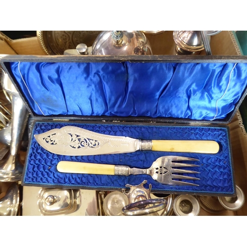 176 - Silver plated candelabra, egg set, cutlery etc.