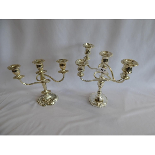 179 - Silver plated, chrome plated candelabra (5)
