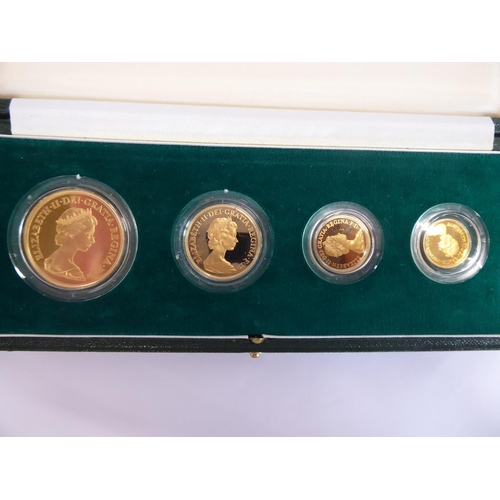 31 - 1980 gold proof set - five pound, two pound, sovereign and half sovereign