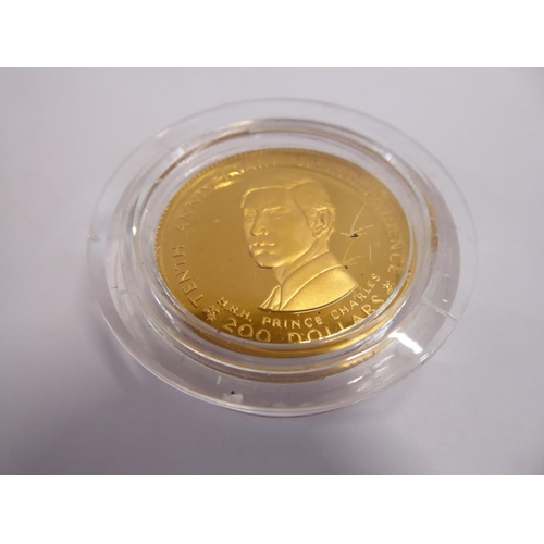 33 - 1980 Fiji 10th Anniversary of Independence gold coin $200