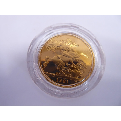 34 - 1981 proof gold sovereign