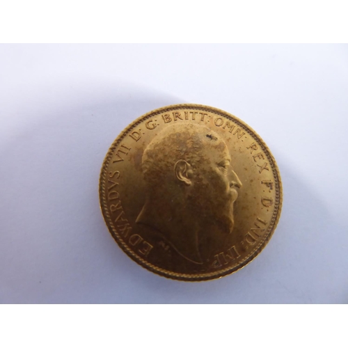 44 - Gold half sovereign 1910