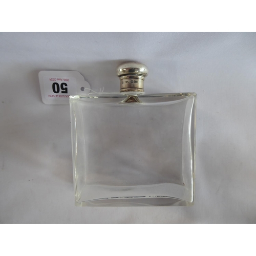 50 - Silver topped twin vinegar and oil bottles, perfume bottles (5)