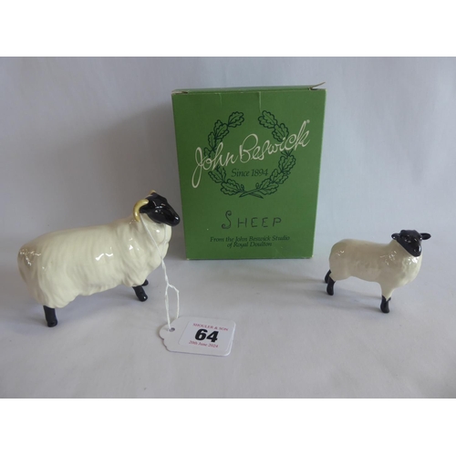 64 - Beswick sheep figures (2)