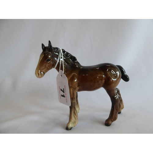 71 - Beswick shire horse and foal (2)