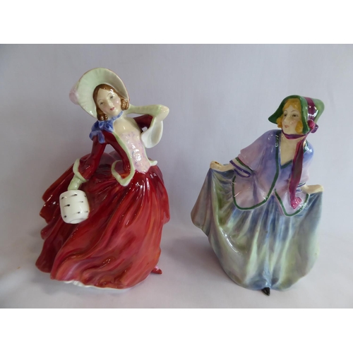 73 - Royal Doulton lady figurines - 'Spring Morning', 'Suzette', 'Autumn Breezes', 'Sweet Anne' (4)