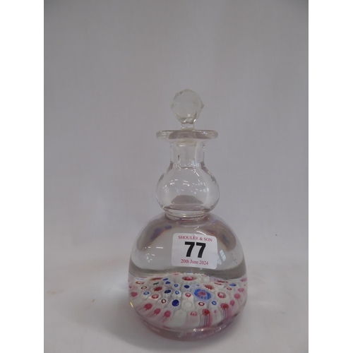 77 - Millefiori glass perfume bottle