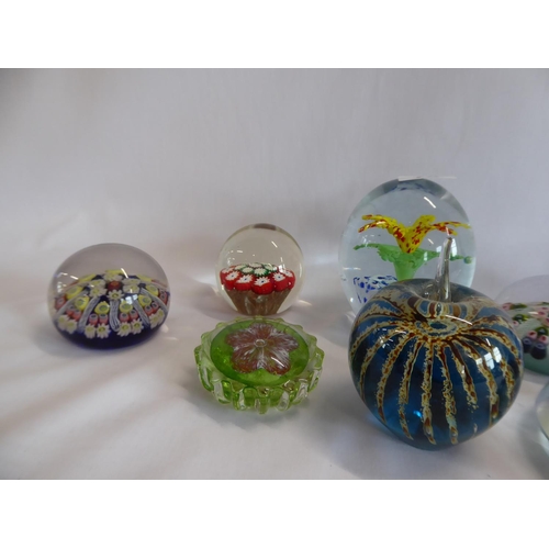 78 - Glass paperweights - Millefiori, Caithness, Glasform, Mdina etc. (9)