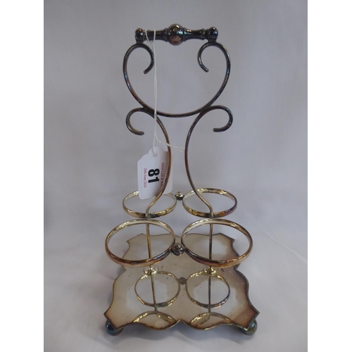 81 - Silver plated cut glass set on stand