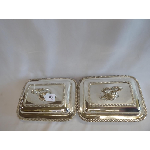 82 - Pair of silver plated tureens