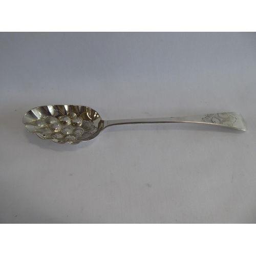 9 - Matched pair of silver berry spoons - London 1841 and Exeter 1835