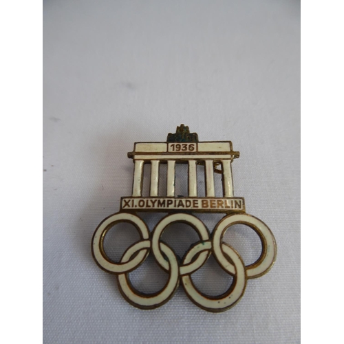 96 - Enamel Olympic pin badge Berlin 1936