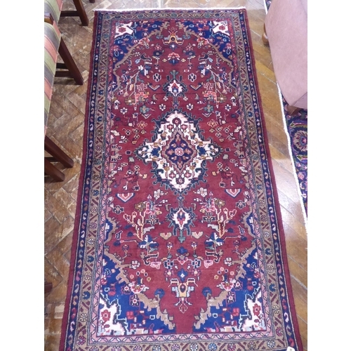 629 - Red ground persian hamadan village rug ( 88