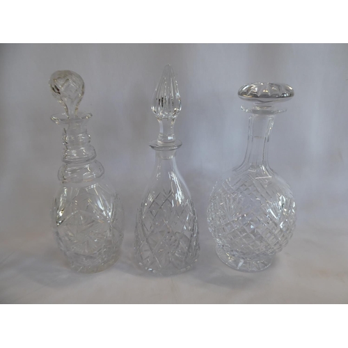 111 - Cut glass decanters - Royal Brierly etc. (5)