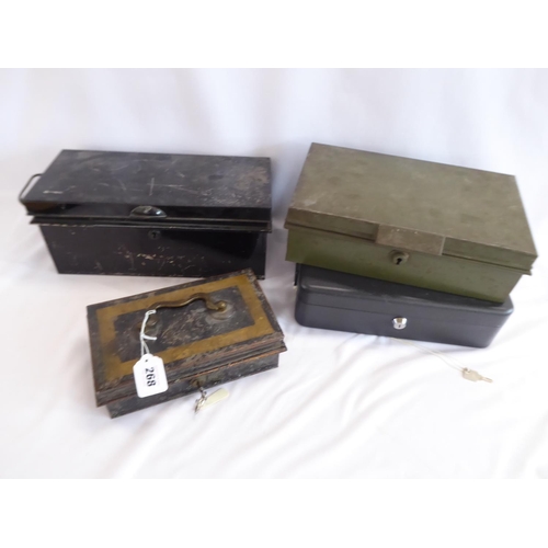 Toleware and metal deed & cash boxes (4)