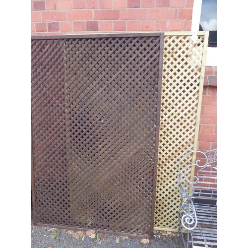 10 - 'Hambleton' privacy lattice panels - 1800 x 1200mm (2) - 1 painted