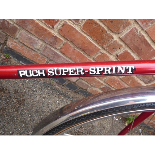 52 - Vintage Puch Supersprint bicycle with spare tyres